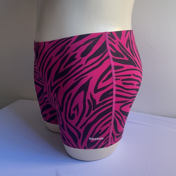 Reebok Spandex Active Pink Zebra Shorts Size L - Picture 1 of 7